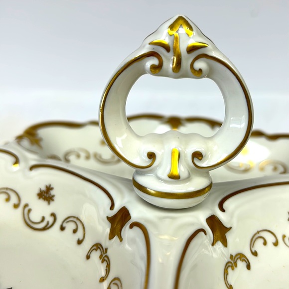 Vintage Reichenbach made in Germany bone china bon bon dish with handle - Picture 6 of 7